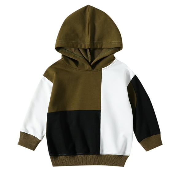 YUELONGHU Infant Big Boys Sweatshirts & Hoodies 2-3 Years Hoodies for Kids Girls Toddler Boys Autumn Longt Sleeve Color Block Hooded Tops Sweater