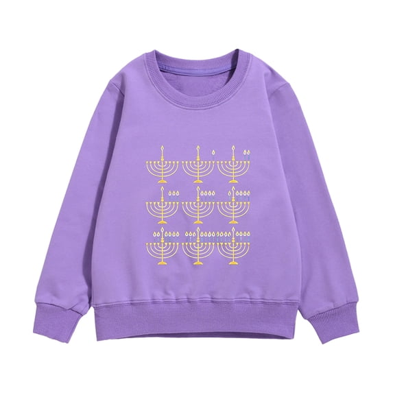 YUELONGHU Infant Big Boys Sweatshirts & Hoodies 6-7 Years Boys Zip up Hoodies Size 7-8 Kids Chanukah Menorah Print Warm Long Sleeve Sweatershirt