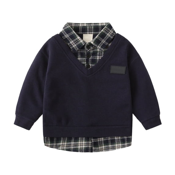 YUELONGHU Infant Big Boys Sweatshirts & Hoodies 6-7 Years Kids Sweaters Boys 10-12 Kids Toddler Baby Girls Boys Autumn Pocket Winter Plaid Long Sleeve Coat Clothes