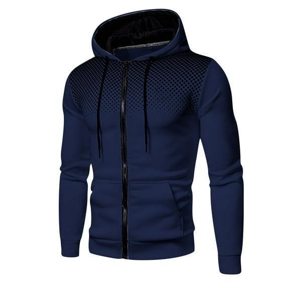 YUELONGHU Men Casual L Sweatshirts & Hoodies Hoodies for Men Mens Winter Leisure and Fitness Hooded Polka Dot Hoodie Sweatshirt Hoodies for Men Lightweight Zip