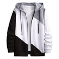 thumbnail image 1 of YUELONGHU Men Casual Xxl Sweatshirts & Hoodies Zip up Hoodie Men Men's Long Sleeve Colour Block Fashion Padded Casual Sport Style Hooded Sweatshirt Hoodies for Men Zip up Grey, 1 of 6