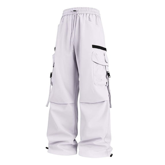 YUELONGHU Men's Casual Cargo Pants Cargo Pants for Men Black Baggy Men's Work Pants Trend Loose Straight Casual Sweatpants L