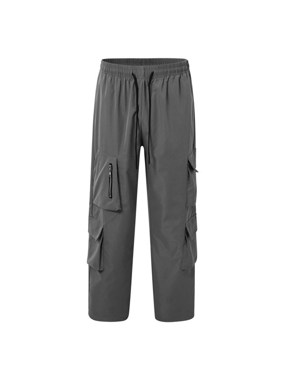 Men's Casual Cargo Pants Mens Cargo Pants Baggy Brown Foreign Trade Pants Men's Style Work Pants Casual Pocket Straight Pants M