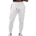 thumbnail image 1 of YUELONGHU Men's Casual Cargo Pants Mens Cargo Pants Relaxed Fit Men's Solid Fitness Casual Trousers Pocket Zipper Pocket Sports Pants L, 1 of 4