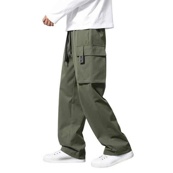YUELONGHU Men's Casual Cargo Pants Mens Cargo Pants Stretch Men's Loose Fitting Outdoor Sports Style Work Pants with A Flowing Drape for Spring and Autumn Xxl
