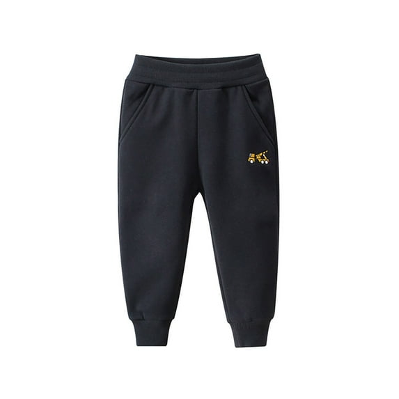 YUELONGHU Toddler Boys Sweatpants 4-6 Years Back to School Boys Joggers Pants 12 Autumn Winter Cartoon Print Children's Long Pants Alphabet Boys Sport Corded Footpants with Pants