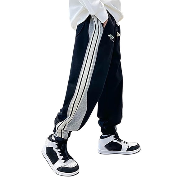 YUELONGHU Toddler Boys Sweatpants 8-9 Years Back to School Toddler Linen Pants 5T Boys Sweatpants Athletic Workout Kids Clothes Boys Joggers with Zipper Pocket and Drawstring