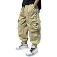 thumbnail image 1 of YUELONGHU Toddler Boys Sweatpants 9-10 Years Back to School Boys Dress Pants Size 8 Brown Boys' Pants Overalls Children's Fashion Children's Casual Pants Autumn Pants Cargo Pants, 1 of 6