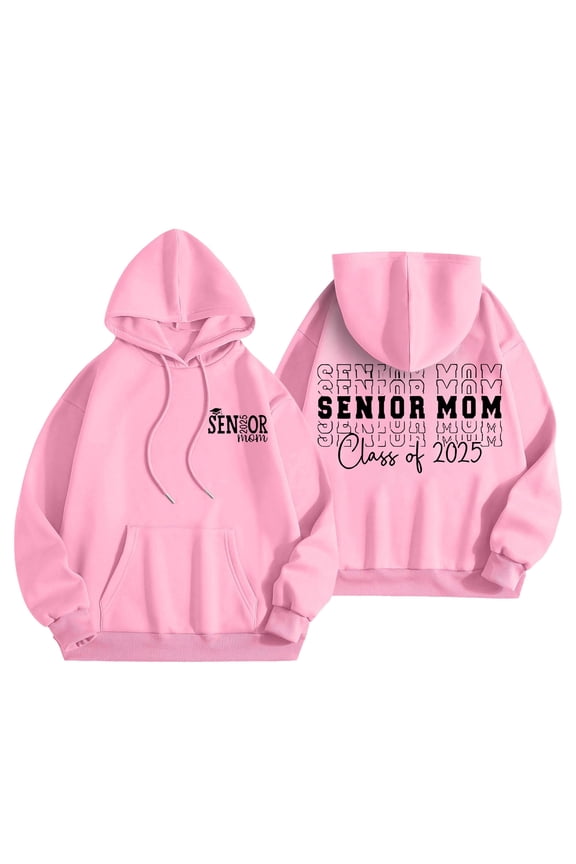 Women Casual Hoodie Off The Shoulder Sweatshirt for Women Casual Ladies Senior Mom 2026 Shirt 2026 Graduating Class Sweatshirt T Shirt Alphabet Print Long Sleeved Hoodie S
