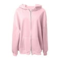 thumbnail image 1 of YUELONGHU Women Casual Hoodie Womens Sweatshirt Jacket Long Solid Color Zipper Super Large Hoodie Heavy Zipper Sweatshirt Retro Hooded Sweatshirt Xxl, 1 of 3