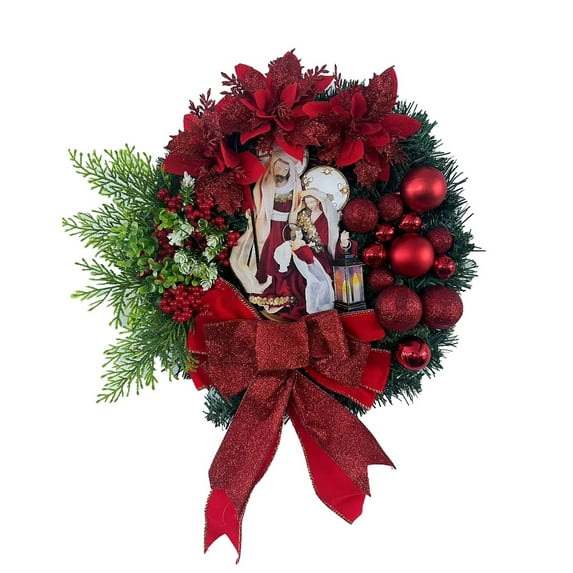 YUEMING Christmas Wreaths Red Berry Flower Bowknot Lights Christmas Flowers Decorations Christmas Gifts Holiday Decor