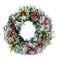 thumbnail image 1 of YUEMING Christmas Wreaths White Snowflake Pinecone Berry Christmas Tree Decorations Christmas Gifts,11.8 Inch, 1 of 6