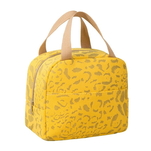 YUEQUN,Lunch Bag Cute Corduroy Lunch Tote Bags Reusable Insulated Lunch Box Large Capacity for Work Picnic or Travel Yellow One Size