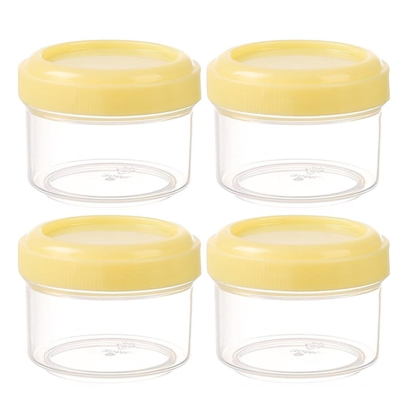 YUEVE 4PCS Mini Clear Jars With Leakproof Lids Round Clear Container 35ml Refillable Storage Containers For Home And Kitchen Organizing Container Cup Soup Container Divided Food Storage Containers