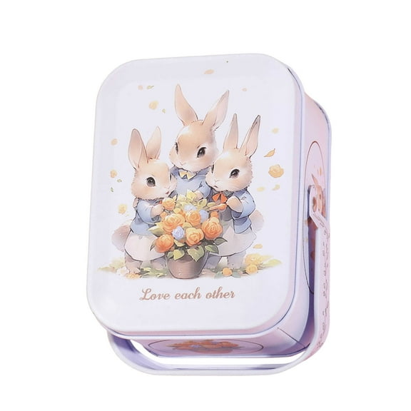 YUEVE Clear Organizing with Lids Easter Candy Jar Cookie Jar Elegant Metal Tinplate Empty Jars Cookie Candy Storage Containers Easter With Lids And Handle For Easter Decoration Holiday Part