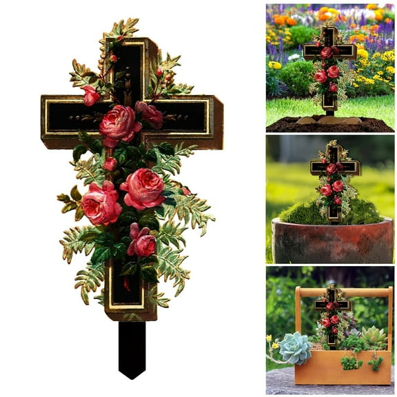 YUEVE Easter Ground Stake Insert Art Garden Decoration Colorful Easter Decoration For Yard For Easter Banner Holder Clips The Garden Marker Mail Arrived Sign Metal Wallet Women Shoe Men Flat Feet