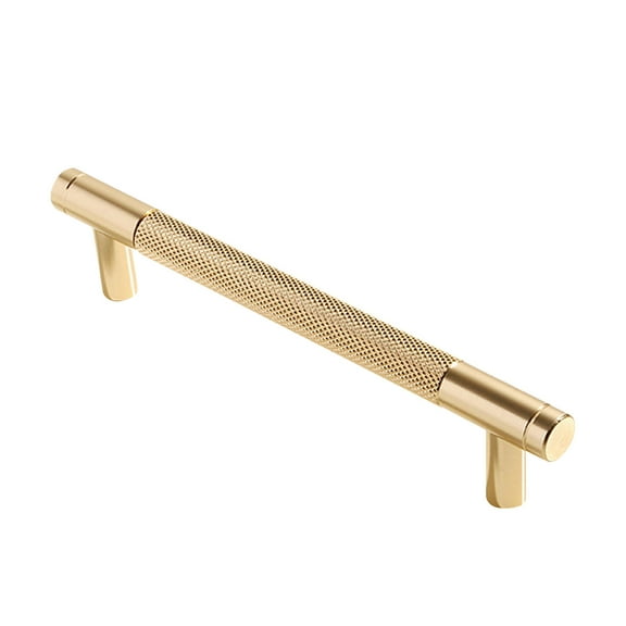 YUEVE Small Rack Wall Mount Black And Champagne Bronze Cabinet Pulls Knurled 5 Inch Hole Centers Kitchen Cabinet Handles Drawer Pulls Cabinet Hardware