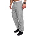 thumbnail image 1 of YUEVORA Cargo Pants for Men, Elastic Waist Multi Pocket Utility Pants, Straight Leg Casual Work Pants with Button Closure, 1 of 8