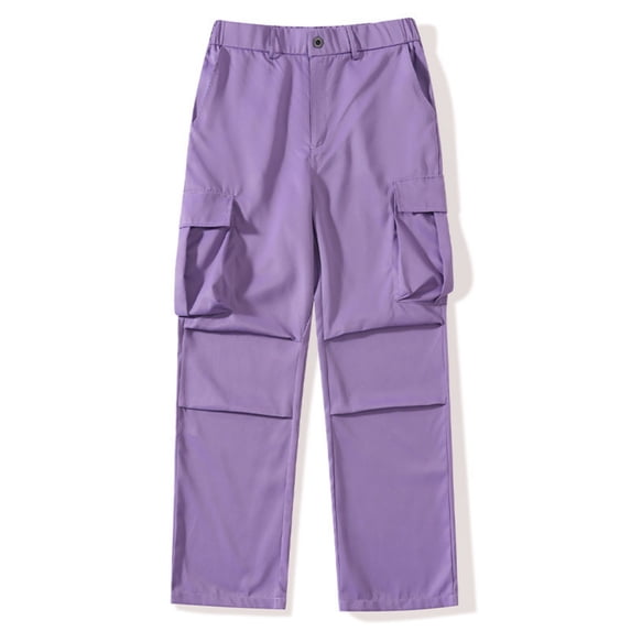 YUEVORA Cargo Pants for Men, Elastic Waist Multi Pocket Utility Pants, Straight Leg Casual Work Pants with Button Closure