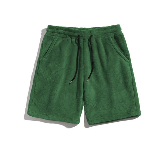 YUEVORA Casual Shorts for Men, Drawstring Elastic Waist Shorts, Knee Length Relaxed Fit Athletic Shorts with Side Pockets
