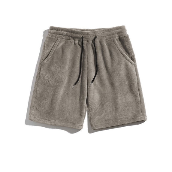 YUEVORA Casual Shorts for Men, Drawstring Elastic Waist Shorts, Knee Length Relaxed Fit Athletic Shorts with Side Pockets