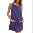 thumbnail image 1 of YUEVORA Dress for Women, Corduroy A Line With Pockets Casual Dress, Relaxed Fit Soft Textured Fall Winter Everyday Commute Midi Dresses, 1 of 4