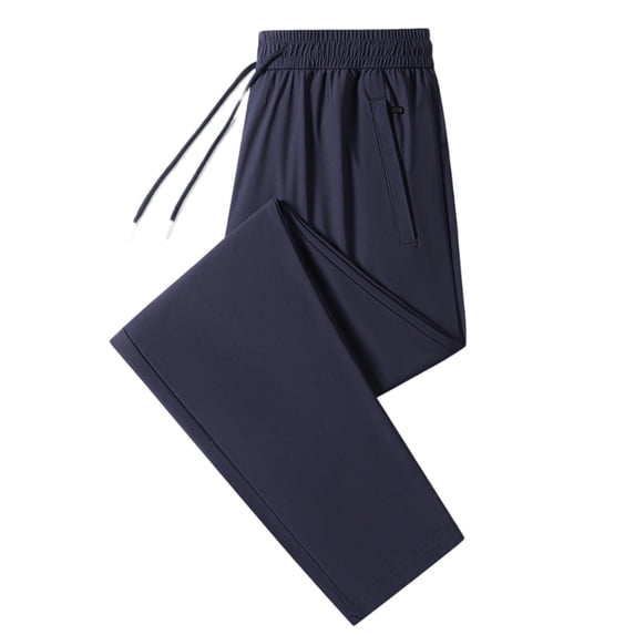 YUEVORA Pants for Men, Straight Leg Drape Elastic Waist Casual Pants, Quick Dry Breathable Stretch Lightweight Summer Big Size Business Commute Dress Trousers