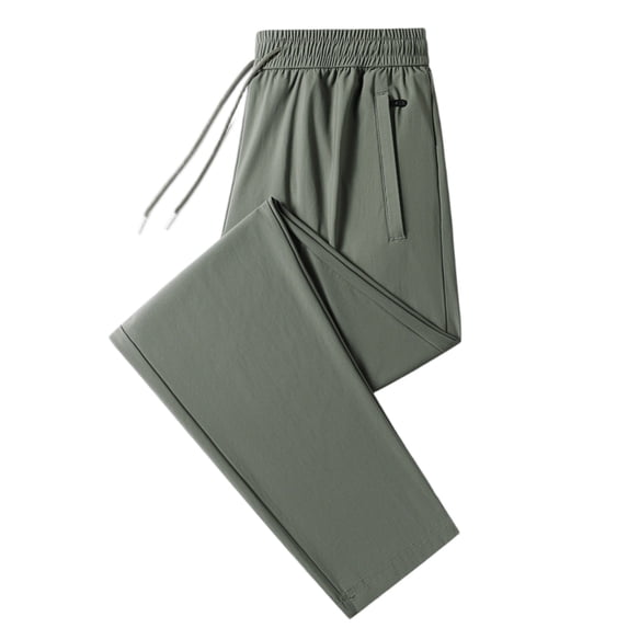 YUEVORA Pants for Men, Straight Leg Drape Elastic Waist Casual Pants, Quick Dry Breathable Stretch Lightweight Summer Big Size Business Commute Dress Trousers