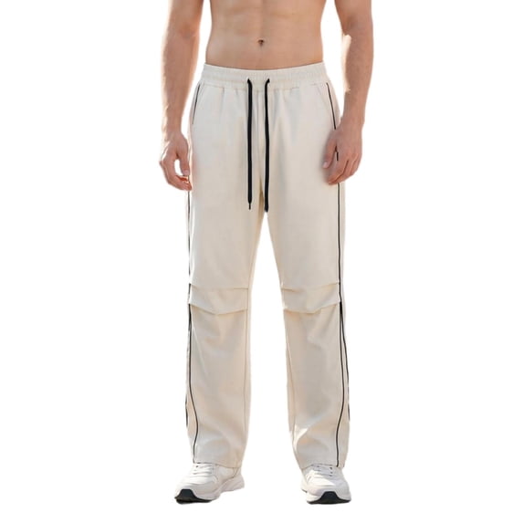 YUEVORA Track Pants for Men, Elastic Waist Drawstring Pants, Straight Leg Relaxed Fit Lightweight Breathable Summer Athletic Casual Pants
