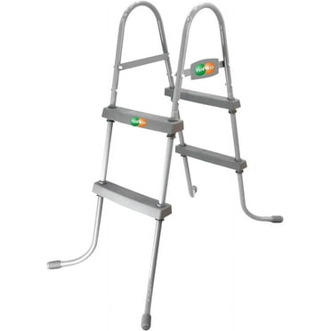 YUEWO 36" 2-Step Steel Frame Above Ground Swimming Pool Ladder with Non-Slip Plastic Steps for Entry and Exit System Swim Pools