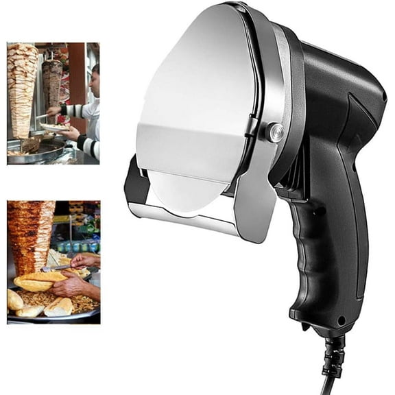 YUEWO Electric Shawarma Doner Kebab Knife,Kebab Slicer Sliced Meat Gyros Cutter 2800RPM With 2 Blades For Cutting Turkish Kebab Lamb Turkey
