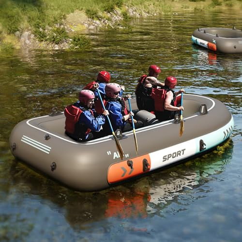 YUEWO Inflatable Boat for Adults, Inflatable Dinghy, Fishing Inflatable Kayak, Heavy Duty Inflatable Canoe River Inflatable Raft Lake, Air Blow Up Boat with 2 Paddle