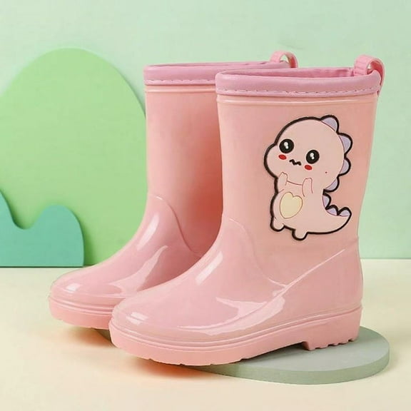YUEXIAN Toddler Rain Boots Easy-on Kids Girls Boys Waterproof Rain Shoes for Outdoor Garden
