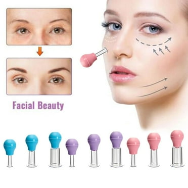 YUEYAN 3 Cups AntiCellulite Facial Massage Cupping Set Glass Silicone NEW