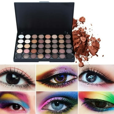 YUEYAN 40 Colors Eyeshadow Palette Matte And Shimmer Colorful Bright Colors Eye Palettes Shadow Professional Brush With Makeup