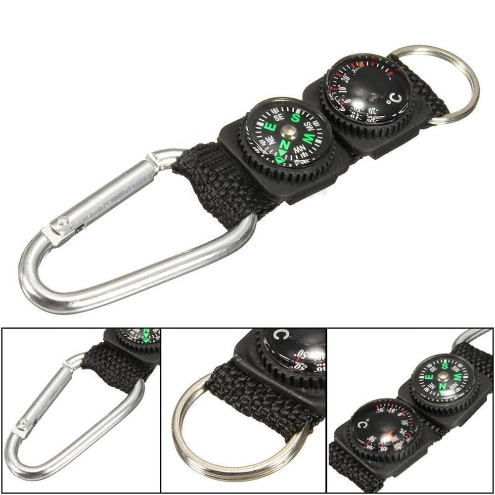 YUEYAN Compass Thermometer Carabiner Tactical Survival Belt OutdooXRE Hiking A0