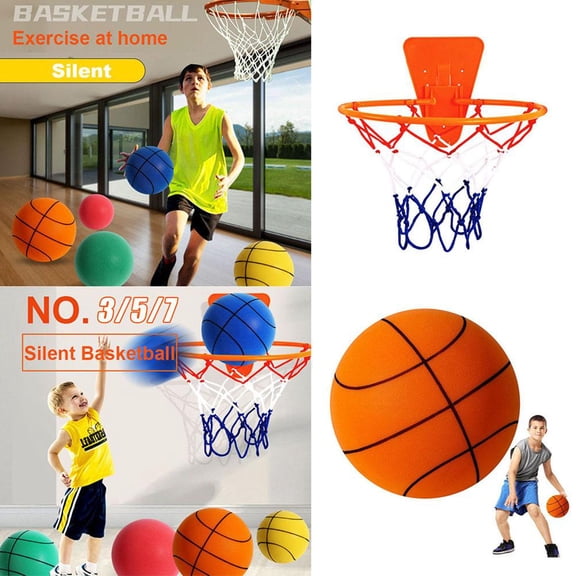 YUEYAN Kids Bouncing Mute Basketball Stand WallMounted Bouncing Ball Indoor Fast