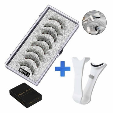 YUEYAN Magnetic Eyelashes with Applicator, Self-Adhesive Eyelashes, 3D C Curl Fake lash, NO Eyeliner or Glue Needed for Party Gift