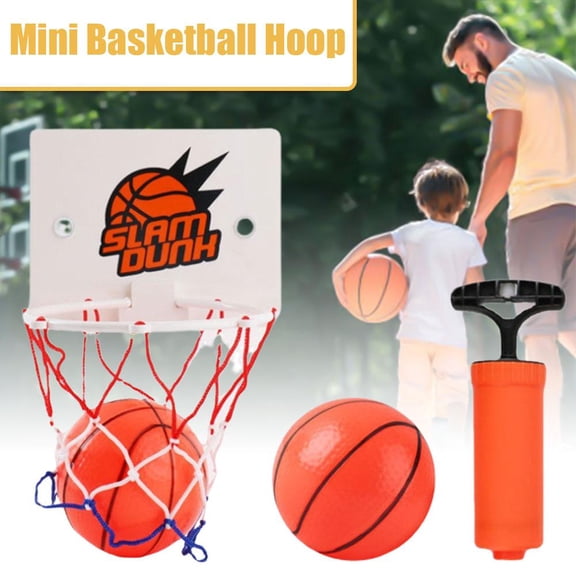 YUEYAN Mini Basketball Hoop Net Indoor Over the Door Backboard With Ball Pump Game
