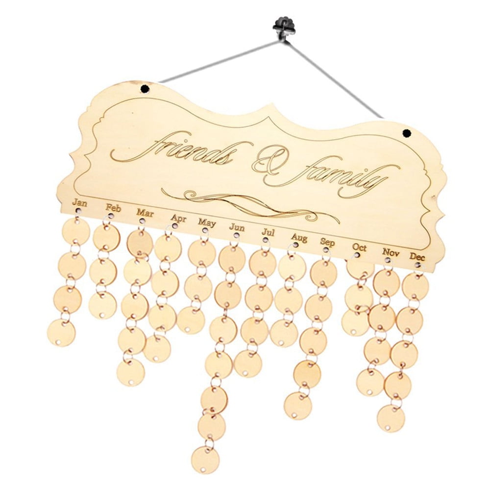 YUEtays Advent Calendar 2024 2025 Planner Wood Birthday Reminder Board