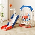 thumbnail image 1 of YUFU 4-in-1 Toddler Slide & Swing Set for Kids Age 1-3 with Basketball Playground Slide Indoor Outdoor Playset, 1 of 8