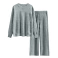 thumbnail image 1 of YUGYXL 2 Piece Outfits for Women Fleece Lounge Sets Fuzzy Long Sleeve Crewneck Tops Soft Long Pants Pajamas Sleepwear Gray M, 1 of 3