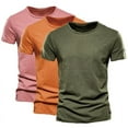 thumbnail image 1 of YUGYXL 3PC Short Sleeve Shirts for Men Big and Tall Baggy Breathable Tshirts Solid Color Summer Tees Crew Neck Loose Tops Red XXXL, 1 of 6