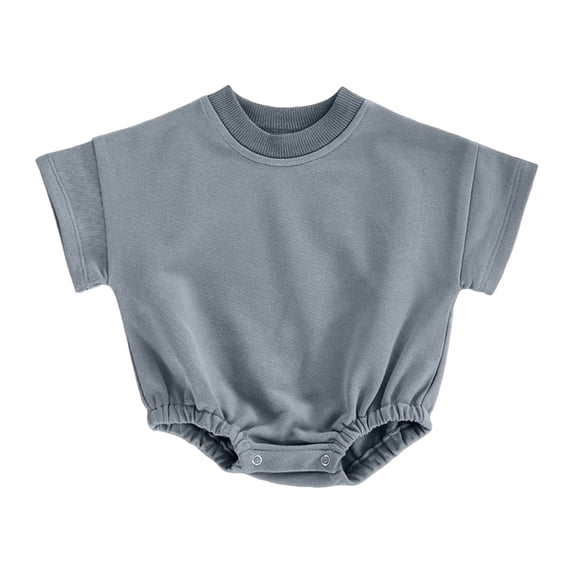 YUGYXL Baby Bubble Onesie Romper Clothes Short Sleeve Summer Solid Color T-Shirt Footless Outfits Blue Jumpsuit