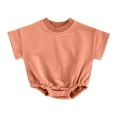thumbnail image 1 of YUGYXL Baby Bubble Onesie Romper Clothes Short Sleeve Summer Solid Color T-Shirt Footless Outfits Orange Jumpsuit, 1 of 6