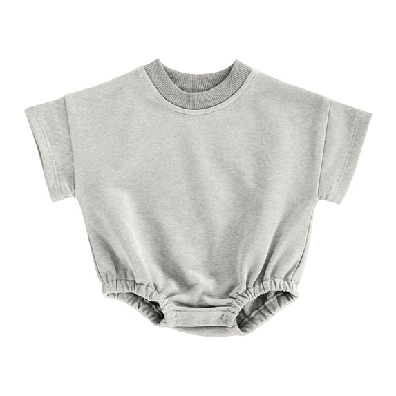 YUGYXL Baby Bubble Onesie Romper Clothes Short Sleeve Summer Solid Color T-Shirt Footless Outfits Silver Jumpsuit