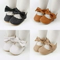 thumbnail image 1 of YUGYXL Baby Shoes Infant Baby Soft Sole Walking Shoes Sparkly Bow Diamonds Princess Dress Shoe Anti-Slip Loafers Moccasins Khaki,12-15Months, 1 of 9
