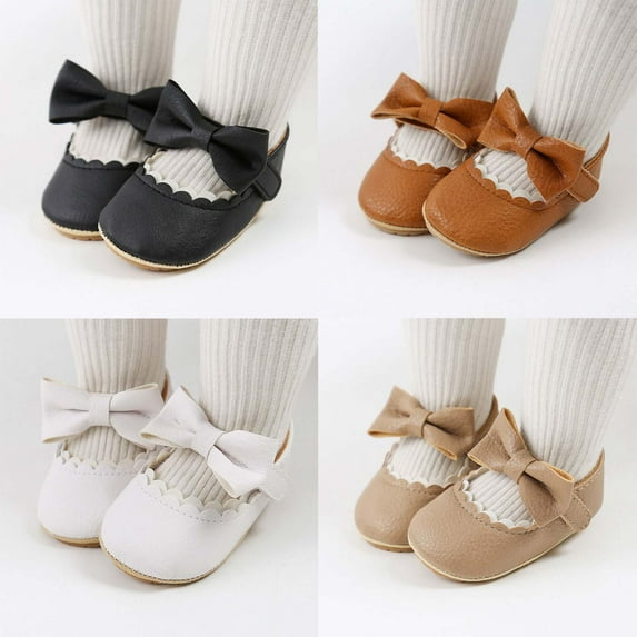 YUGYXL Baby Shoes Infant Baby Soft Sole Walking Shoes Sparkly Bow Diamonds Princess Dress Shoe Anti-Slip Loafers Moccasins White,12-15Months