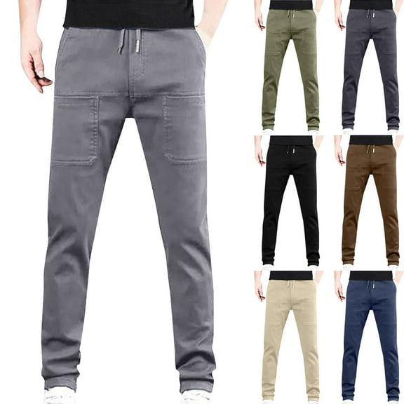 YUGYXL Big and Tall Cargo Pants for Men Quick Dry Loose Drawstring Trousers Waterproof Breathable Functional Hiking Pants Blue XXXXL