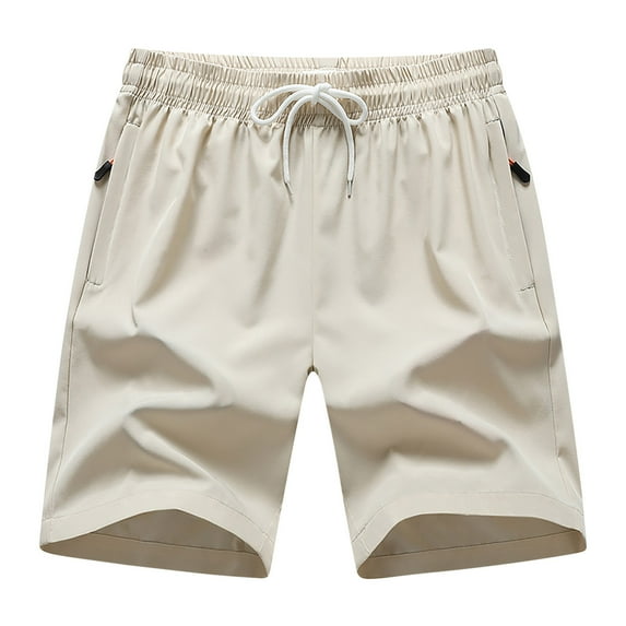 YUGYXL Big and Tall Shorts for Men Quick Dry Running Shorts Drawstring Loose Lightweight Gym Training Shorts Khaki XXXL